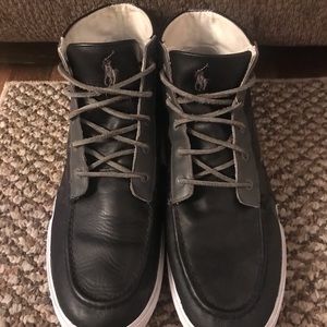 Polo Ralph Lauren Black Leather Boots Size 13
